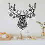 Wallity Christmas Deer Escultura de Pared de Metal Negra